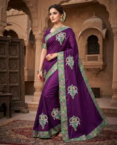 Embroidered Silk Saree