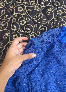 Royal Blue Embellished Blouse