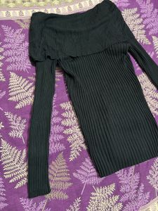 Off shoulder black sweater