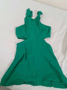 Green Cut-Out Halter Dress
