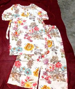 Floral Print Kurta Set with Pants