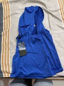 Blue Strapless Tube Top