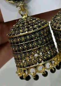 🥰Big size Golden polish jhumka Earring for women