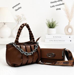 2-Piece Cream Handbag &amp; Crossbody Set