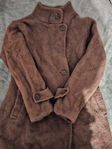 brown peacoat