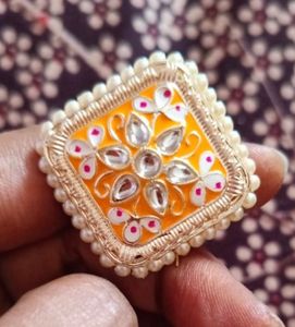 Designer Kundan &amp; Pearl Ring