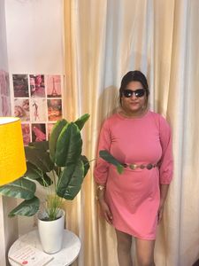 Chic Pink Long Sleeve Dress