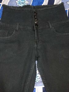 High-Waisted Black Jeans