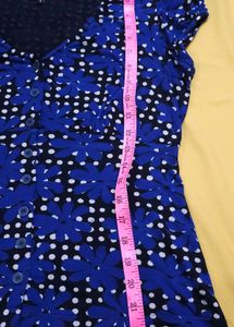 Agnes b. Blue Floral Print Button-Up Top