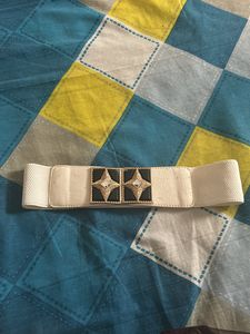 Very Pretty White Stretchable Waist Belt