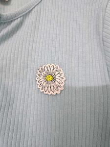 Blue Ribbed Daisy Top Dressberry