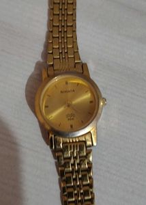 Sonata Gold Tone Watch