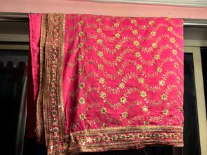 Beautiful Pink Embroidered Saree