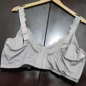 Grey Polka Dots Bra For 46 DD Bust
