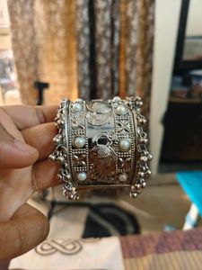 Exquisite Oxidized Peacock Silver Bracelet