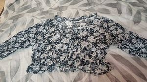Chic Floral Print Peplum Top
