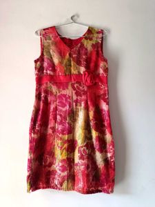 Vibrant Floral Print Sleeveless Dress