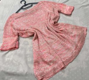 🎁Sparkly Pink Knit Sweater A