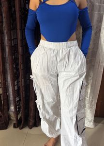 White Cargo Pants with Black Trim