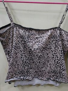 Animal Print Strappy Cami Top