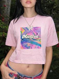 Pink "Manifest" Graphic Tee