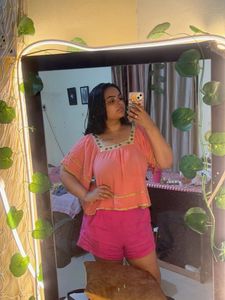 Stylish Peach Kurta Top