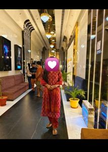 Red kurta pant duppta set