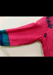 Vibrant Pink Printed Kurta with dupatta