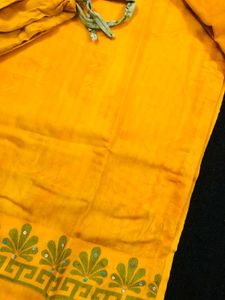 Hand-Painted Floral Kurti Set