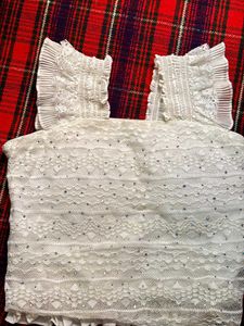 Sparkling White Lace Blouse