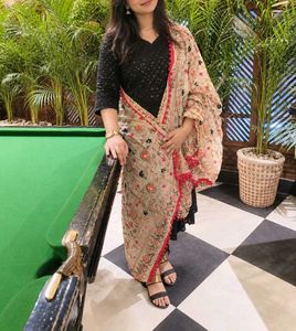 Elegant Black Chikankari Kurta with dupatta