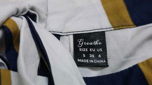 Greathe Sleeveless Striped Bow-Back Blouse