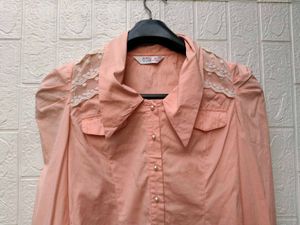 Korean Pintrest Pastel Pink Lace Trimmed Collared
