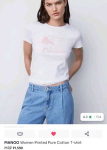 Mango Printed Pure Cotton Graphic T-Shirt