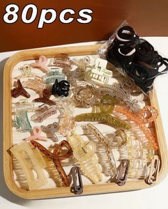 Assorted 80 pcs Hair Claw Clips & Ties