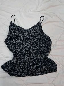Cute Cat Print Camisole Top