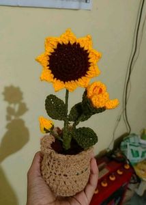 Crochet Sunflower Plant