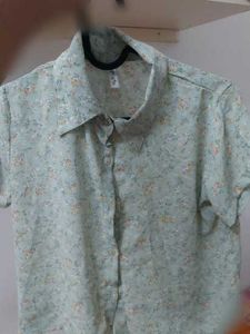 printed green casual shirt