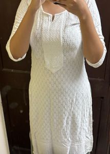 Elegant White Chikankari Kurta