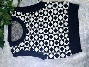 Black &amp; White Knit Vest