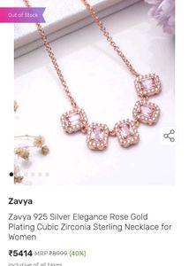 GoldPlated 925 Silver necklace with BabyPink CZ