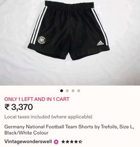 Orginal Adidas Germany Soccer Shorts Xl
