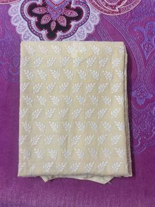 Chhavi Beige Cotton Chikankari Kurti - Size L