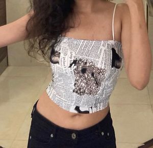 Newspaper Print Tube Top