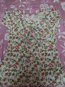 Floral Print Cotton Kurta