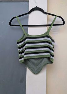 Green Rainbow Heart Graphic Crop Top