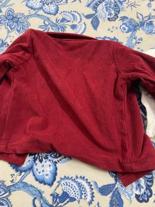 Adorable Girl's Burgundy Skirt Set