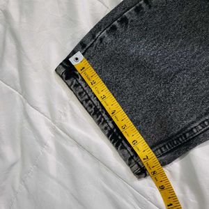 Gray Acid Wash Mom Jeans