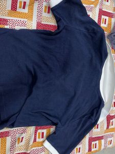 Navy Blue Polo T-Shirt with White Collar
