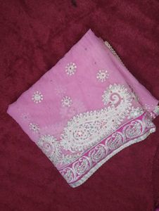Dark Pink Silver Zari Saree Now ₹4500